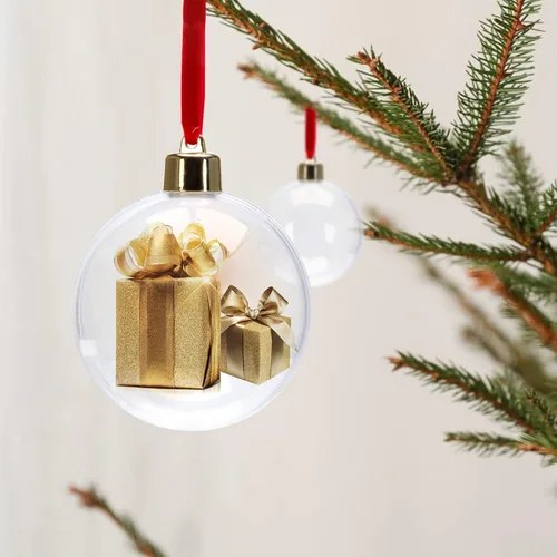 Miniatura 8 de Adornos de bolas rellenables de plástico acrílico transparente de 30 unidades para decoración de fiesta de boda de Navidad, 2.76 pulgadas