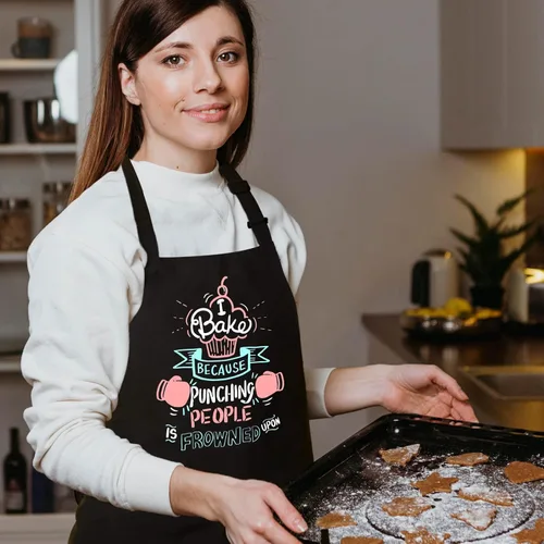 Miniatura 2 de Divertidos delantales de hornear para mujeres y hombres, bonitos regalos para panaderos, delantales de cocina con 2 bolsillos, delantal