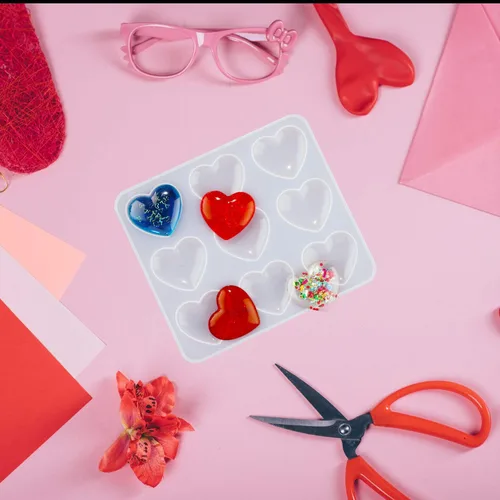Miniatura 6 de WILLBOND Molde de resina de corazón, moldes de silicona de resina de corazón para el día de la madre, regalos de fiesta de bricolaje para mamá