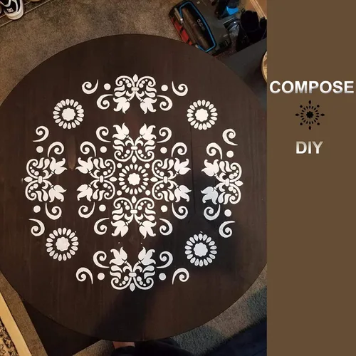 Miniatura 3 de 3 plantillas de azulejos de 12 x 12 pulgadas – Plantillas grandes de pintura para muebles de pared de piso, tela de madera, plantillas de mandala