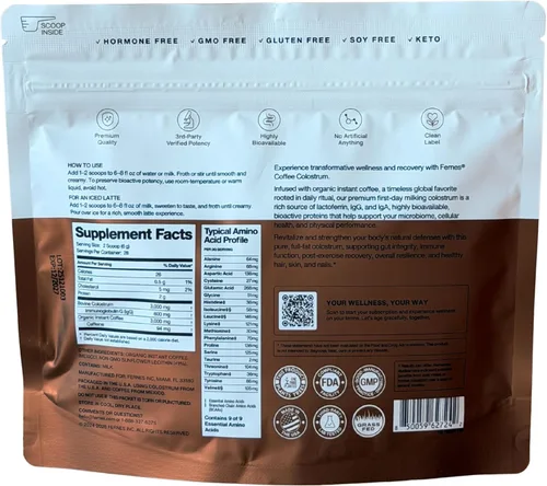 Miniatura 2 de Calostro de café en polvo para mujeres y hombres – Alimentado con pasto, ordeño bovino entero para el primer día – Sin OMG, sin soja, keto, sin