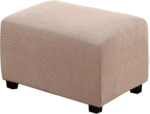 Miniatura 35 de H.VERSAILTEX Funda otomana rectangular de 29 a 34 pies para reposapiés, fundas protectoras para reposapiés, con tela jacquard elástica, gruesa