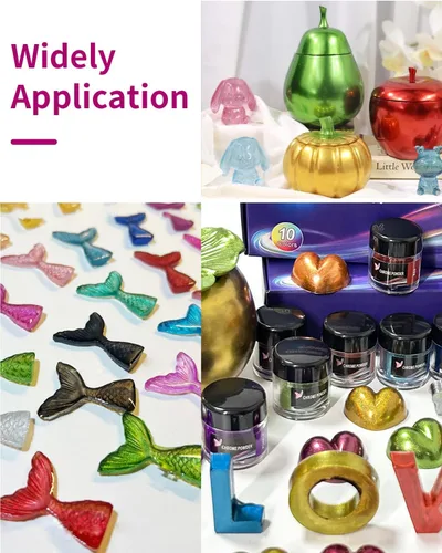 Miniatura 5 de Luckymica Polvo cromado, 10 colores de pigmento cromado espejo metálico, polvo holográfico para uñas, resina epoxi, vasos, slime, manualidades