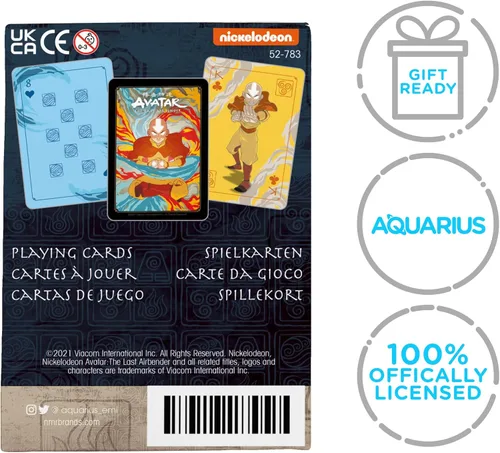 Miniatura 7 de Aquarius Avatar The Last Airbender - Baraja temática con 52 diseños únicos, regalo de mercancía coleccionable para adolescentes y adultos