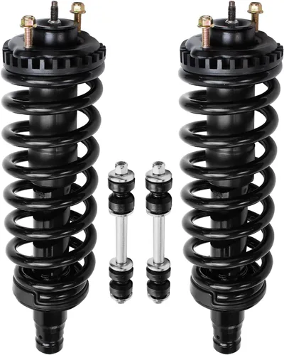 Miniatura 42 de Detroit Axle - Puntales delanteros con resorte helicoidal + enlaces de extremo de barras estabilizadoras de repuesto para Ford Flex Lincoln MKT
