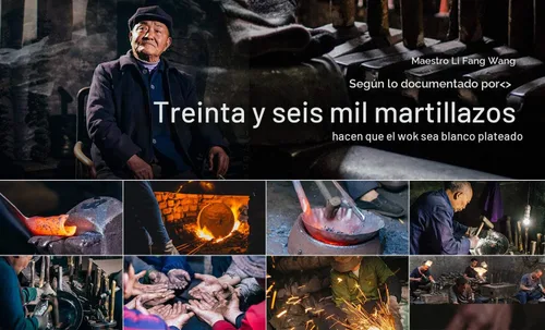 Miniatura 6 de ZhenSanHuan - Woks chinos de hierro martillado a mano y sartenes para saltear, antiadherentes, sin revestimiento, acero al carbono Pow