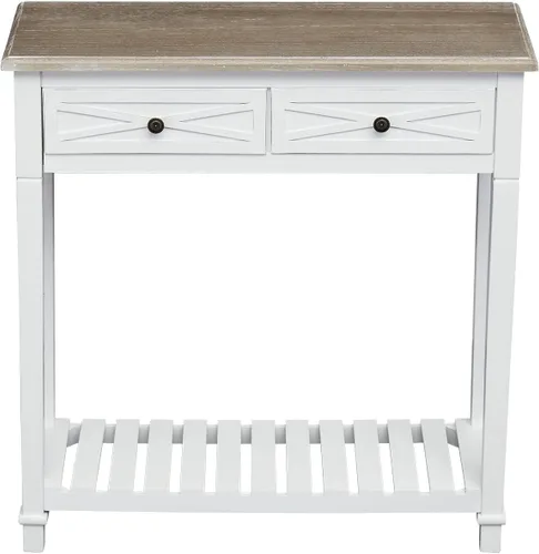 Miniatura 8 de ide·o Mesa consola blanca moderna con almacenamiento, mesa de entrada estrecha, 29.8 pies de largo x 10.8 pies de ancho x 31.8 pies de alto