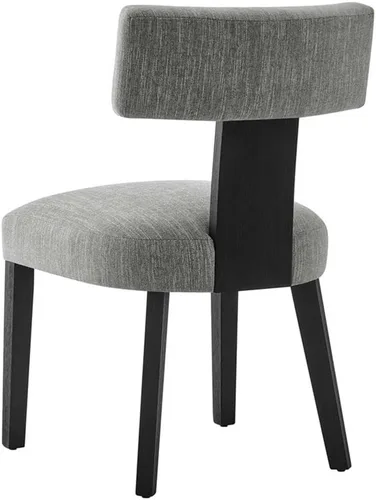 Miniatura 6 de Modway Nalani - Juego de 2 sillas de comedor sin brazos en tejido jaspeado, gris y negro, sillas auxiliares contemporáneas con patas de madera