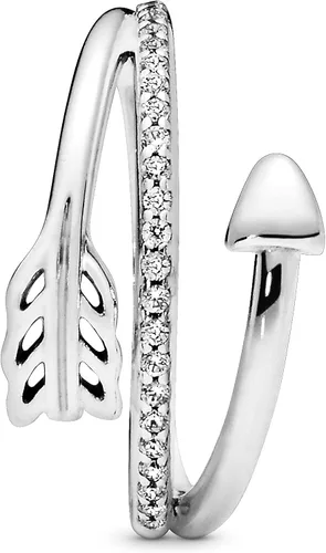 Miniatura 3 de PANDORA Joyería - Anillo de circonita cúbica con flecha envolvente, regalo para ella, plata de ley, Metal, Zirconia cúbica
