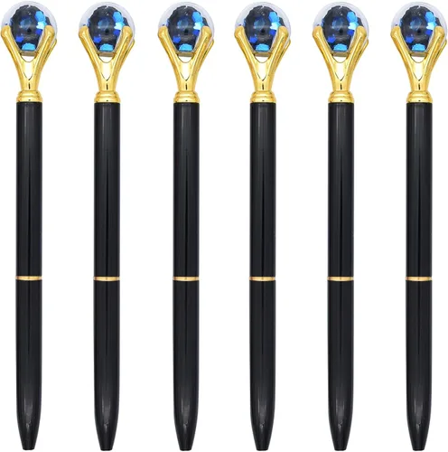 Miniatura 3 de Gullor 6 bolígrafos de tinta negra, punta media, punta de diamante, color negro