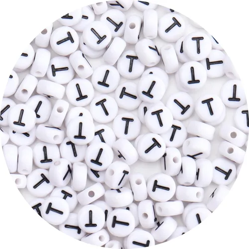 Miniatura 17 de 100 cuentas de letras – Cuentas redondas blancas del alfabeto acrílico de 0.16 x 0.27 pulgadas para hacer joyas, pulseras, collares y llaveros