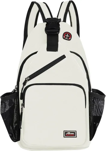 Mochila bandolera para hombres y mujeres, mochila de hombro, bolsa de viaje, senderismo, bolsa de pecho, mochila (blanco)