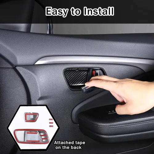 Miniatura 5 de Cubierta interior de la manija de la puerta para Honda Pilot 2016-2022, 4 piezas de material ABS de material ABS accesorios protectores de marco