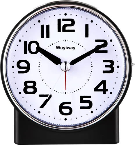 Reloj despertador analógico sin tictac de 4.3 pulgadas, lectura silenciosa para personas mayores, fácil de configurar, alarma de aumento gradual,