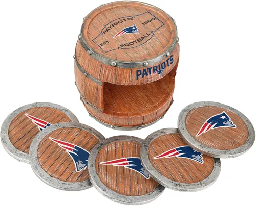 Miniatura 5 de FOCO NFL Team Logo 5-Pack Barrel Beverage Drink Coaster Set