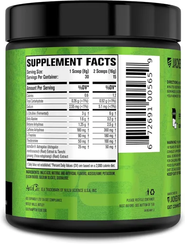Miniatura 7 de Jacked Factory NITROSURGE Suplemento Pre Entrenamiento - Energía Sin Límites, Ganancias Instantáneas de Fuerza, Enfoque Claro, Bombeos Intensos