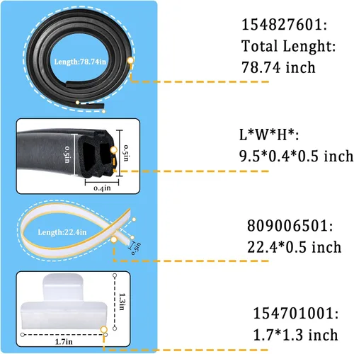 Miniatura 3 de 154827601 Kit de sello de puerta de lavavajillas compatible con lavavajillas Frigidaire Gallery Kenmore Electrolux, incluye junta de puerta inferior