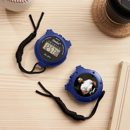 Miniatura 8 de Cronómetro digital personalizado con foto y texto, pantalla grande, funciones de regazo y división, calendario de reloj, alarma - Cronómetro
