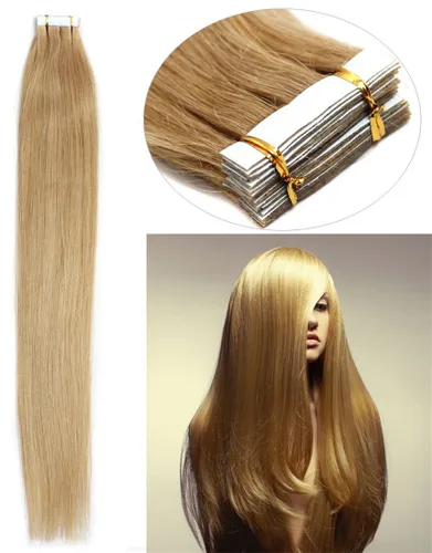 Miniatura 58 de Extensiones de cabello humano Remy con cinta adhesiva sin costuras (16 pulgadas, 10 unidades, rubio ceniza)