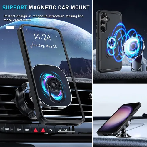 Miniatura 8 de Compatible con Samsung Galaxy S24/S25 Funda con Protector de Pantalla de Vidrio Templado, Resistente a Prueba de Golpes de Servicio Pesado Funda