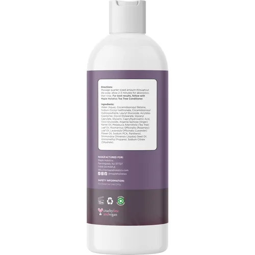 Miniatura 5 de Champú de árbol de té, Puro y Natural para Hombres y Mujeres, Cuidado anticaspa, Apto para cabellos teñidos, Hecho en Estados Unidos por Maple