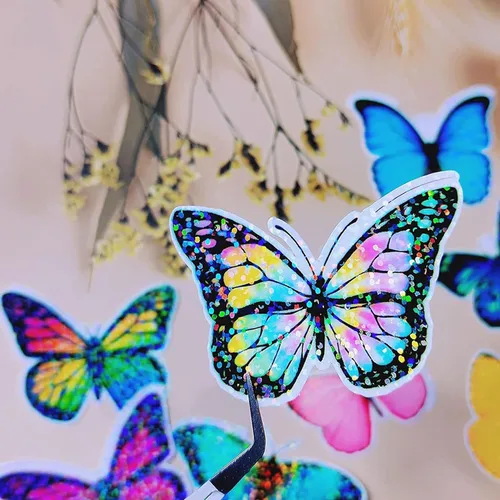 Miniatura 3 de 36 hojas de papel adhesivo holográfico transparente A4, láminas de vinilo autoadhesivas, película laminada de superposición