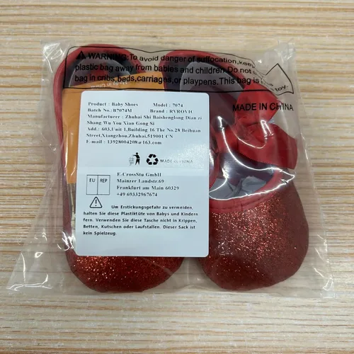 Miniatura 6 de RVROVIC Mocasines de princesa para bebé, zapatos brillantes de Mary Jane, zapatos de cuna de suela suave y ligera de primera calidad, zapatos