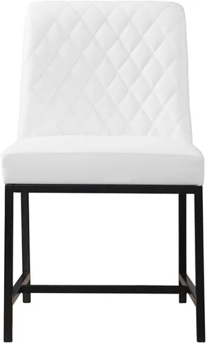 Miniatura 7 de Meridian Furniture Bryce Collection Modern - Silla de comedor tapizada de piel sintética contemporánea con patas de metal negro mate, juego de 2