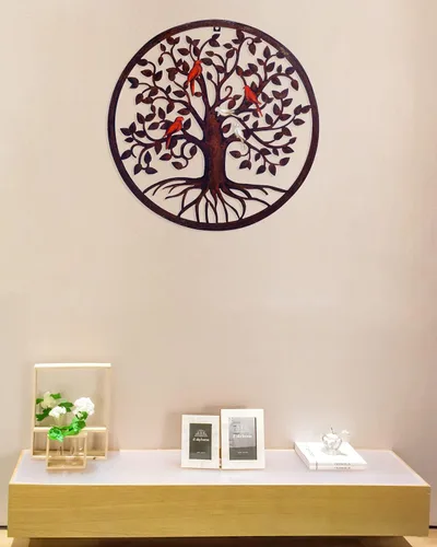 Miniatura 8 de CHINDEUISYUT Arte de pared de metal, árbol de la vida, decoración de pared de metal para habitación, jardín, porche, patio, oficina, decoración