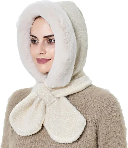 Miniatura 16 de Gorros de invierno para mujer, pasamontañas, bufanda, para clima frío, conjunto para mujer, gorro con capucha