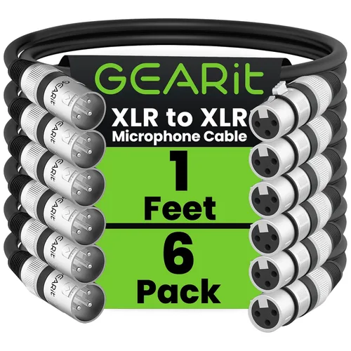 Miniatura 15 de GEARit XLR - Cable de micrófono macho a hembra (10 pies, paquete de 6) mezclador blindado equilibrado de 3 pines, estudio de grabación, podcast