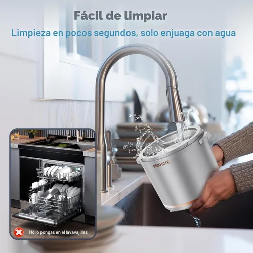 Miniatura 7 de BRIOBITE Máquina eléctrica de helado de 1.1 cuartos de galón para helados, batidos y sorbetes, perfecta para 2-3 porciones, fácil de usar y limpiar