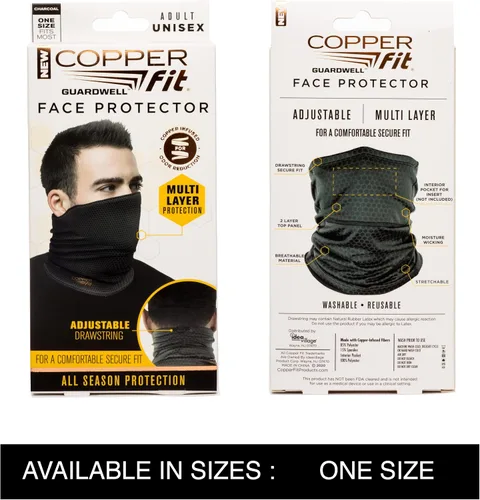 Miniatura 5 de Copper Fit Protector de cara y polaina de cuello unisex para adultos, color carbón