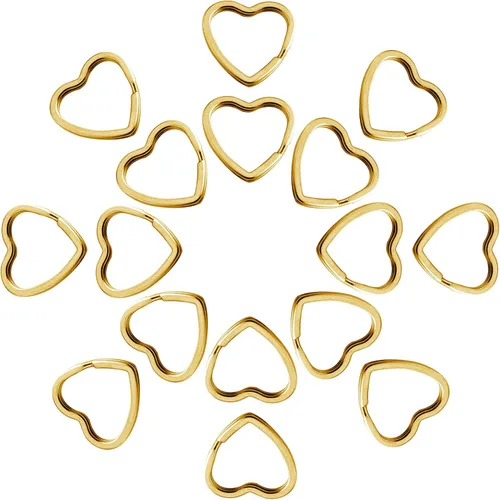 Miniatura 12 de Oubaka 30 llaveros divididos en forma de corazón, llaveros de metal para manualidades para la organización del hogar, oficina, proyectos de artes