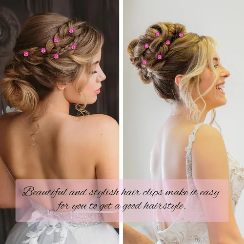 Miniatura 2 de YISSION Mini accesorios para el cabello con diamantes de imitación, 40 horquillas de cristal brillante y pequeños pasadores decorativos para bodas