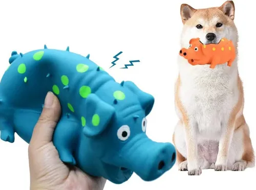 Miniatura 3 de Juguetes para perros Squeaky Pig - Paquete de 2 juguetes para perros que gruñen gruñidos para perros pequeños, medianos y grandes, juguete