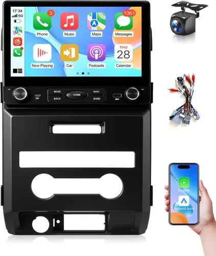 Miniatura 9 de VQU Estéreo de coche para Ford F150 2009 a 2012, actualización de radio de coche de 10.2 pulgadas para F-150 2010 2011 Manual A/C, Android 13
