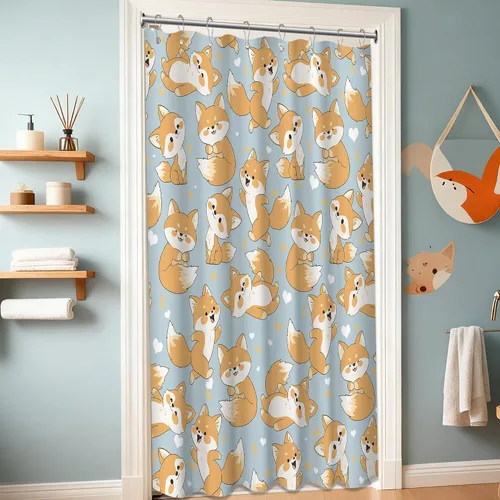 Miniatura 75 de Cortina de ducha floral para primavera y verano, flores silvestres, flores y mariposas, decoración de baño, tela impermeable con ganchos, 70