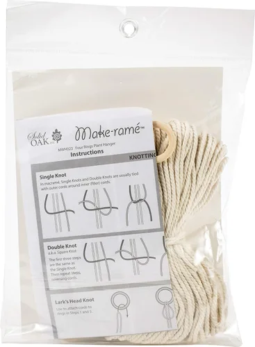 Miniatura 4 de SOLID OAK MACRAME PLNT HNGR KT 4 ANILLOS