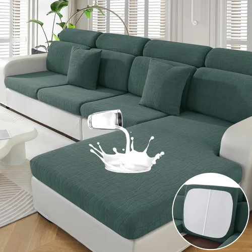 Miniatura 15 de MAXIJIN Fundas impermeables para cojín de sofá Fundas elásticas para asiento de sofá Fundas lavables, Fundas seccionales para cojines de exterior