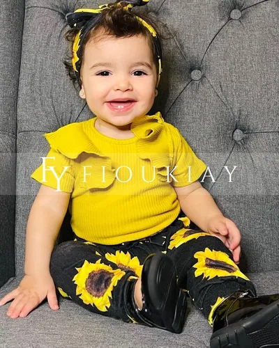 Miniatura 120 de fioukiay Conjunto de ropa de verano para bebés y niñas recién nacidas prematuros, mameluco, pantalones, diadema, conjunto de ropa para el verano