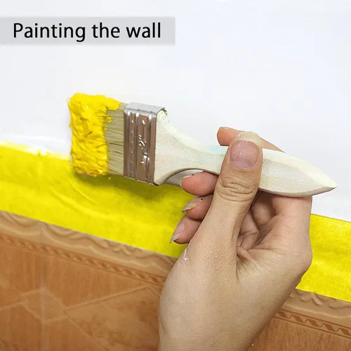 Miniatura 2 de BOMEI PACK Paquete de 4 cintas amarillas para pintores, 2 x 30 yardas, cinta adhesiva de pintura de primera calidad, cinta de papel de liberación