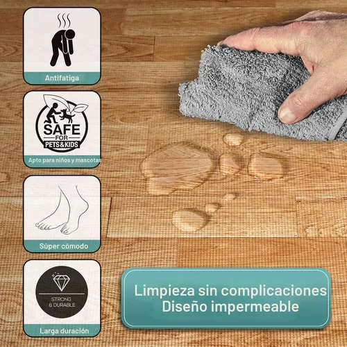 Miniatura 4 de Sorbus Losetas de suelo de madera veteada, esteras de espuma EVA entrelazadas, losetas de 3/8" de grosor para suelos de madera, esteras de ejercicio