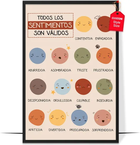 Miniatura 12 de LOLUIS Póster de salud mental, arte de terapia SEL, suministros educativos en español, decoración para escuela, aula y oficina