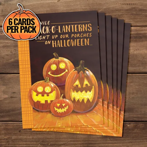 Miniatura 7 de Designer Greetings Special Thoughts - Tarjetas de felicitación de Halloween, ciudad fantasma (6 tarjetas con sobres naranjas), para fiestas