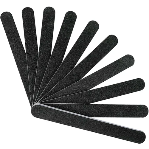 Karlash Tablero de esmeril profesional de doble cara 7 "lima de uñas negra 100/100 10pcs