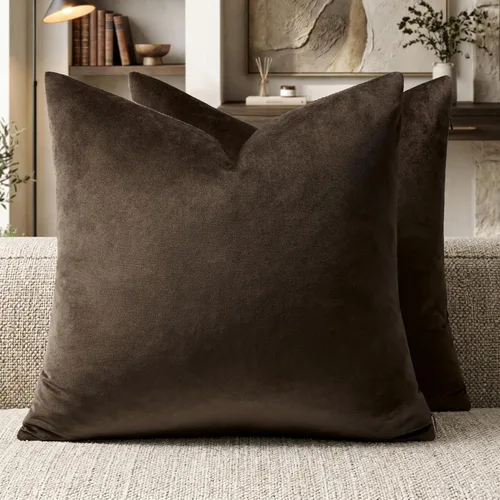 Miniatura 57 de Fundas de almohada GIGIZAZA decorativas de 20 x 20 pulgadas, juego de 2 fundas de almohada color taupe cuadradas para sofá, fundas de almohada Gris