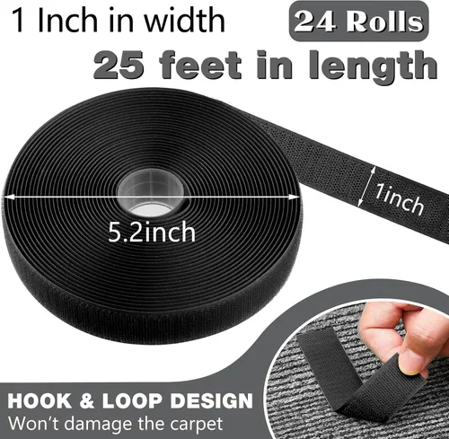 Miniatura 2 de Zonon 6 rollos de tiras marcadoras de alfombra, cinta de suelo para aula, marcadores de alfombra de nailon para suministros escolares, alfombra