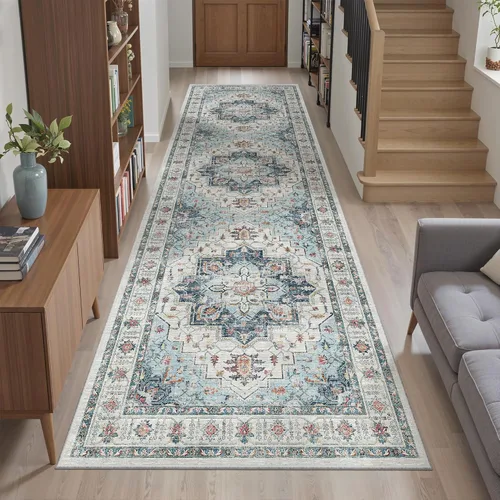 Miniatura 712 de Madane Tapete lavable de 2 x 10 pies para pasillo, cocina, recibidor, clásico, suave, antideslizante para interiores, casa de campo, baño, sala