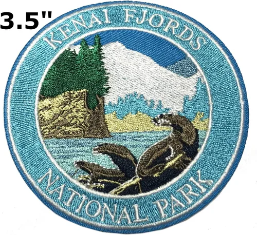 Miniatura 2 de Parque Nacional de los Fiordos Kenai de 3.5 pulgadas, parche bordado para planchar o coser, decorativo, para vacaciones, recuerdo, apliques